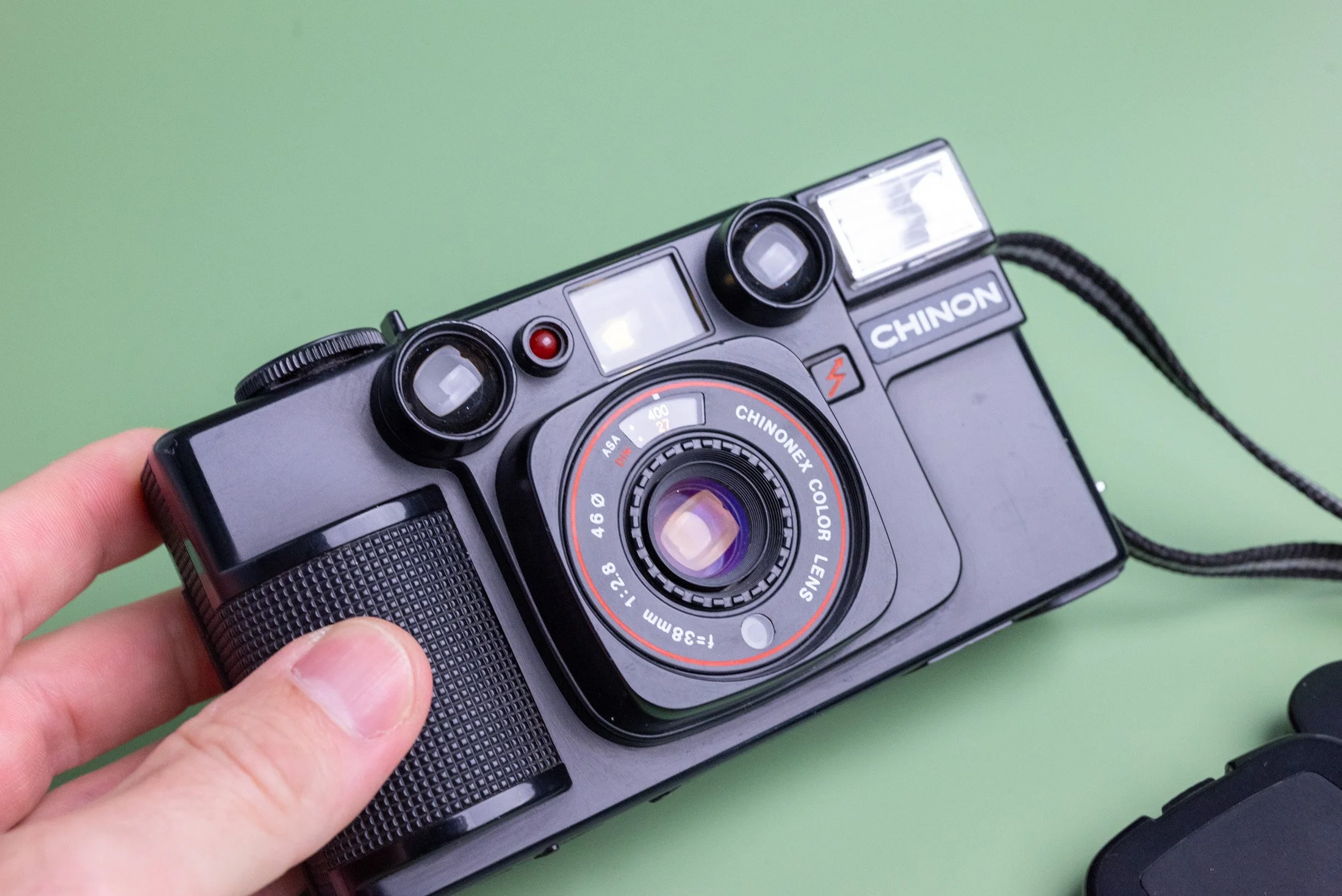 Chinon 35F MA Point and Shoot 35mm Film Camera with Strap and Lens